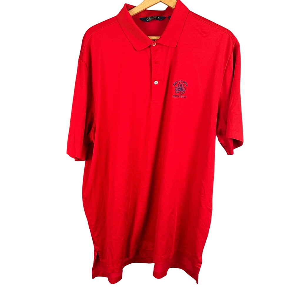 Polo Golf Ralph Lauren 2017 US Open Erin Hills Red Performance Polo Shirt XXL